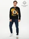 Мужской лонгслив базовый / Золотой биткоин
