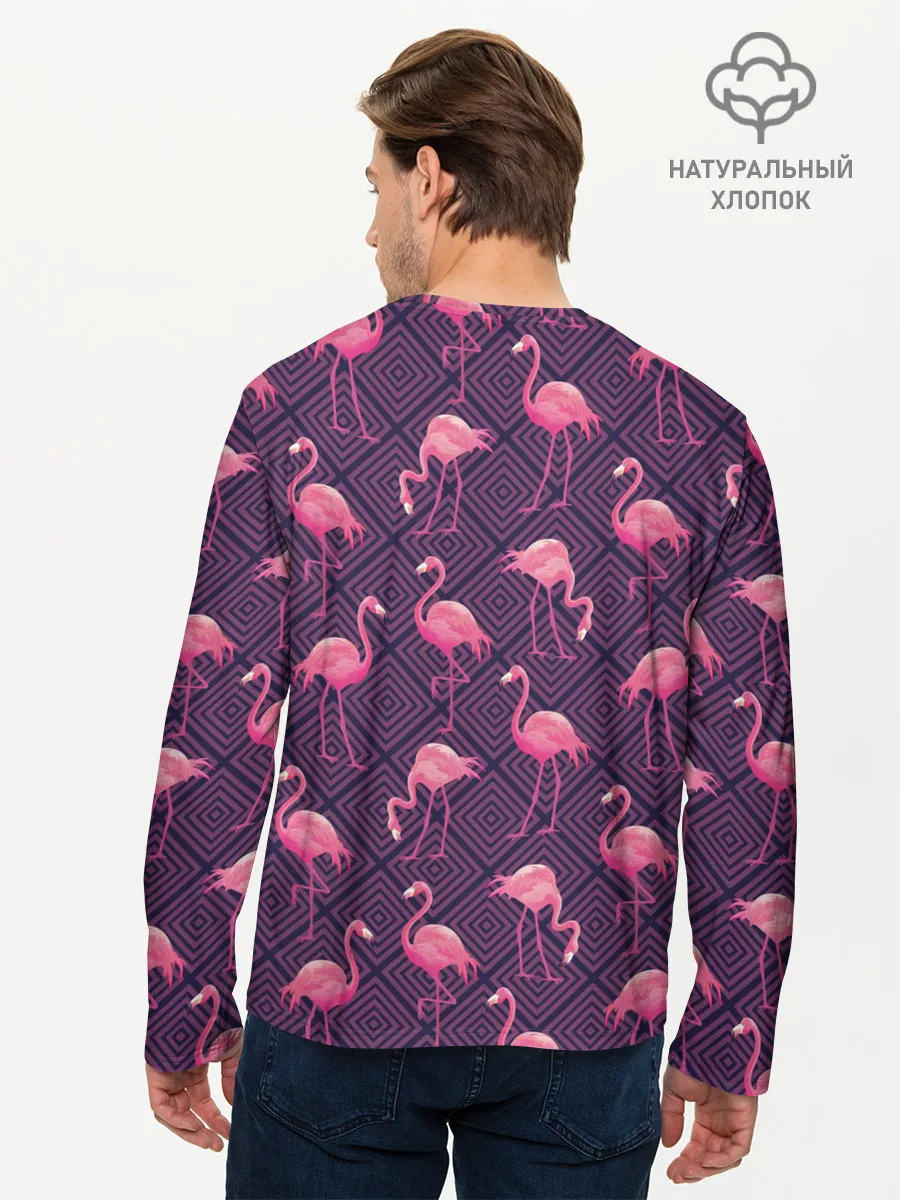 Мужской лонгслив базовый / Фламинго