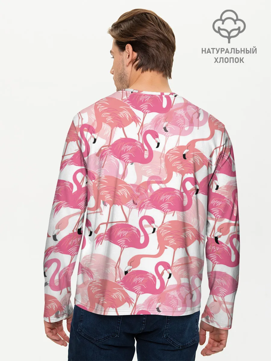 Мужской лонгслив базовый / Фламинго