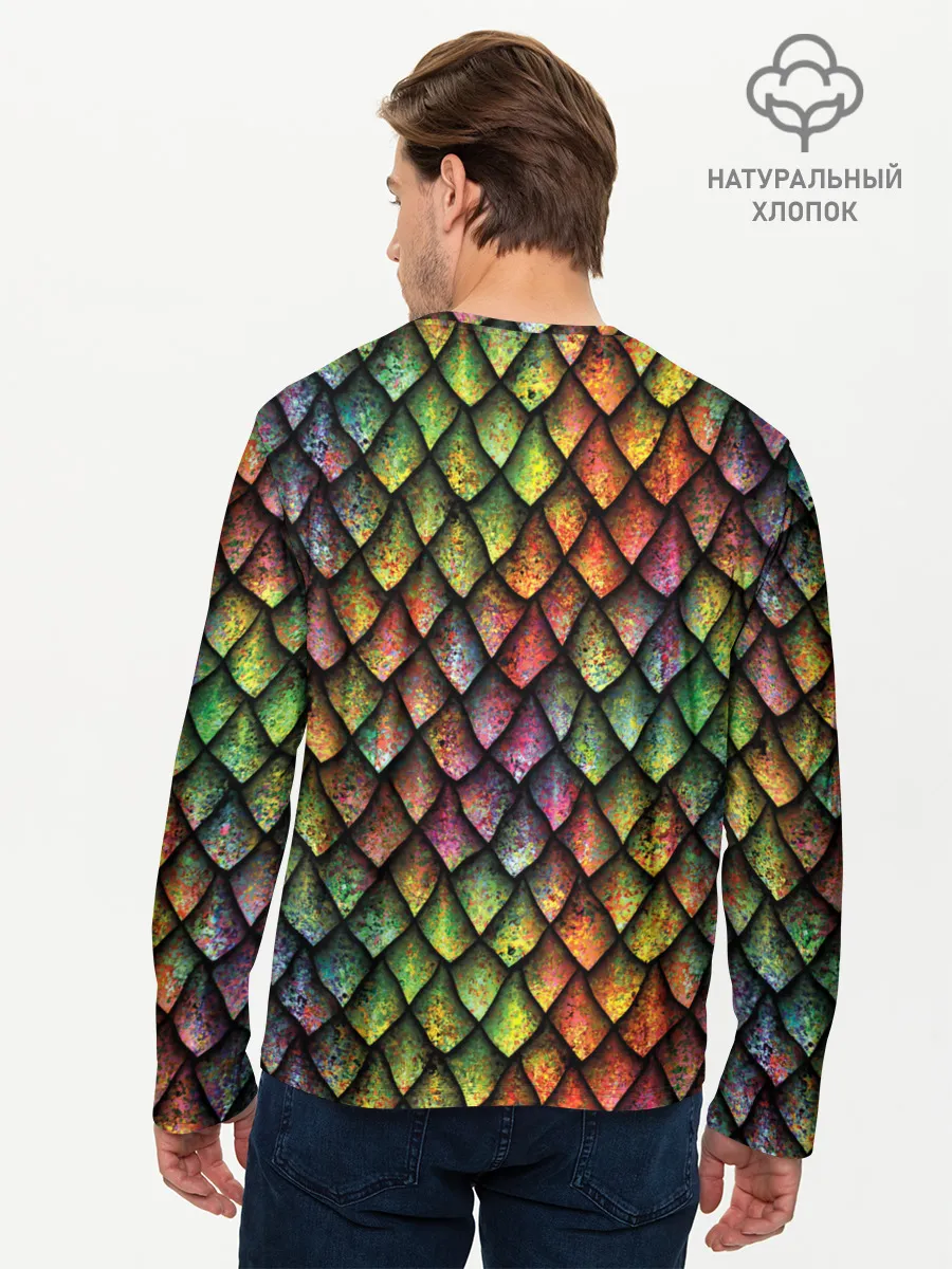 Мужской лонгслив базовый / Чешуя дракона