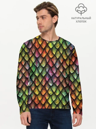 Мужской лонгслив базовый / Чешуя дракона