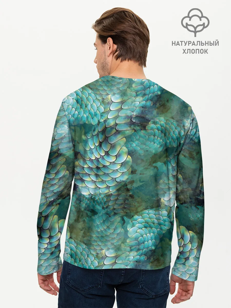 Мужской лонгслив базовый / Чешуя русалки