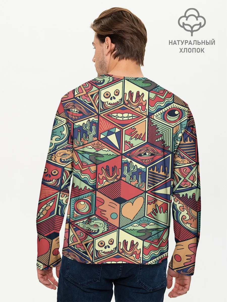 Мужской лонгслив базовый / Психоделика