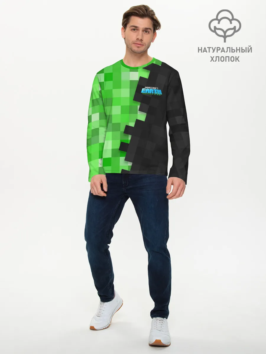 Мужской лонгслив базовый / Minecraft EARTH
