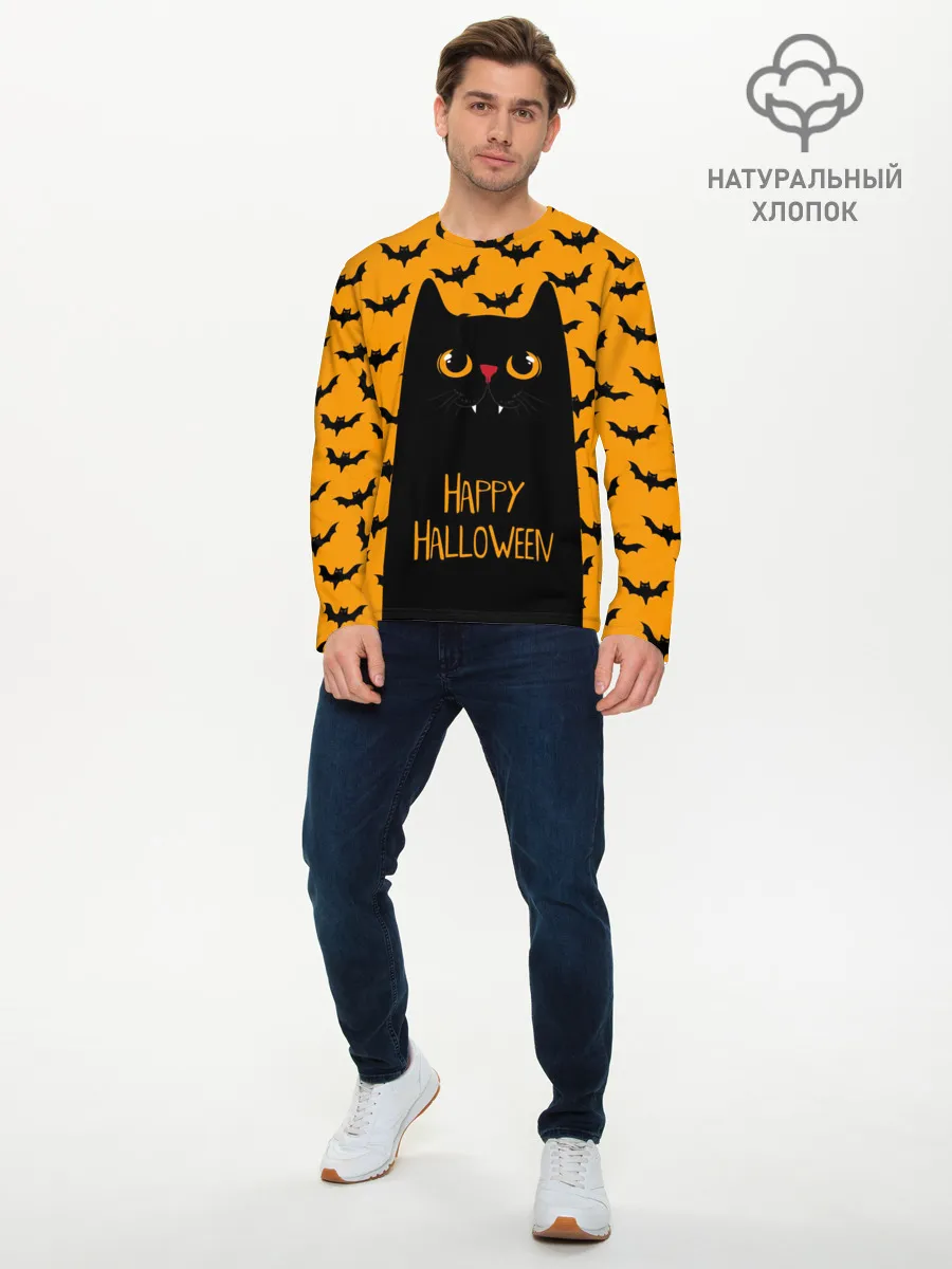 Мужской лонгслив базовый / Happy Halloween