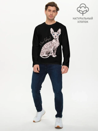 Мужской лонгслив базовый / I Love Sphynx!