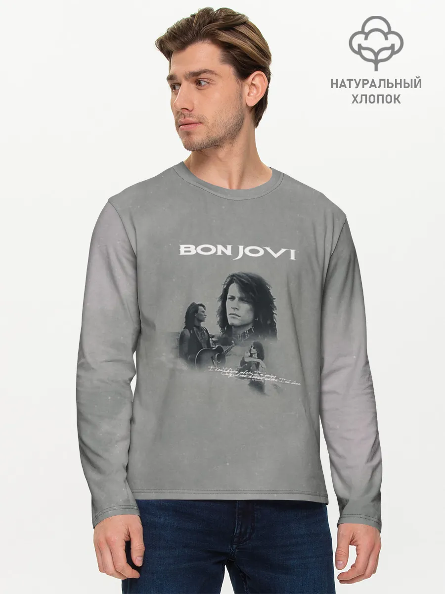 Мужской лонгслив базовый / Bon Jovi