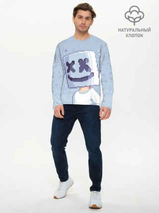 Мужской лонгслив базовый / Marshmello Pixel