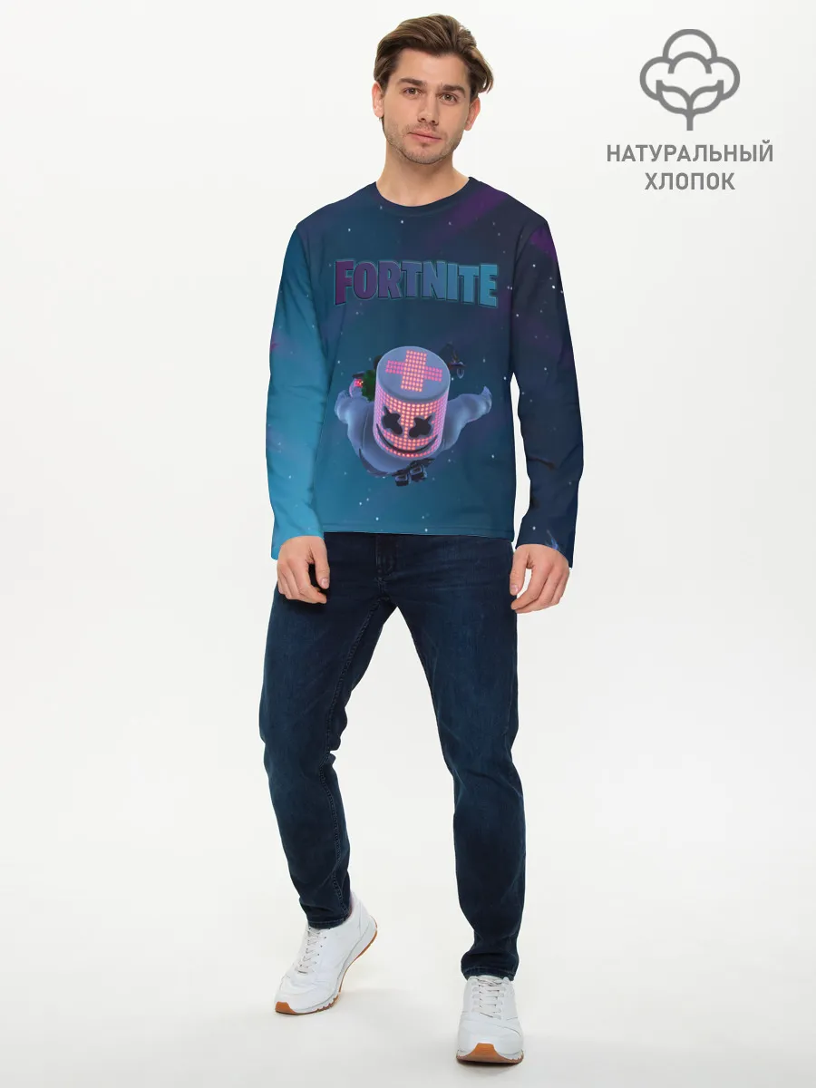 Мужской лонгслив базовый / Fortnite x Marshmello
