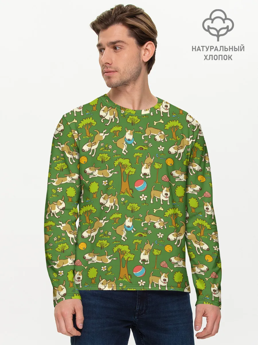 Мужской лонгслив базовый / Забавные собаки