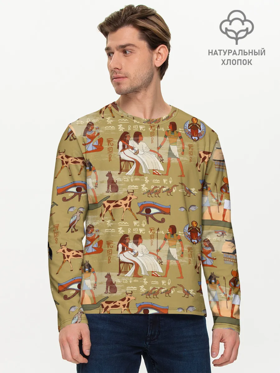 Мужской лонгслив базовый / Египетские Боги