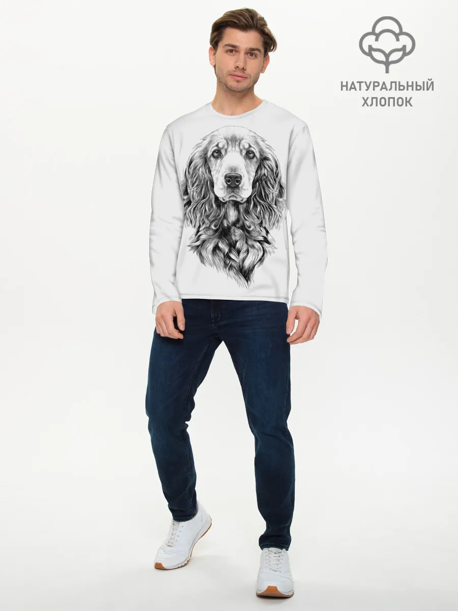 Мужской лонгслив базовый / Кокер спаниель