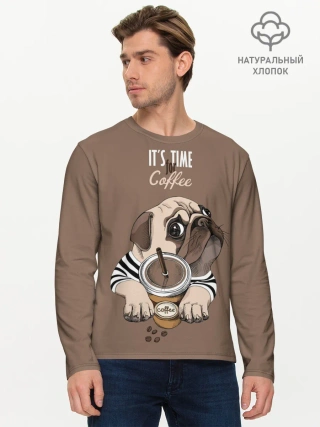 Мужской лонгслив базовый / Its time for coffee