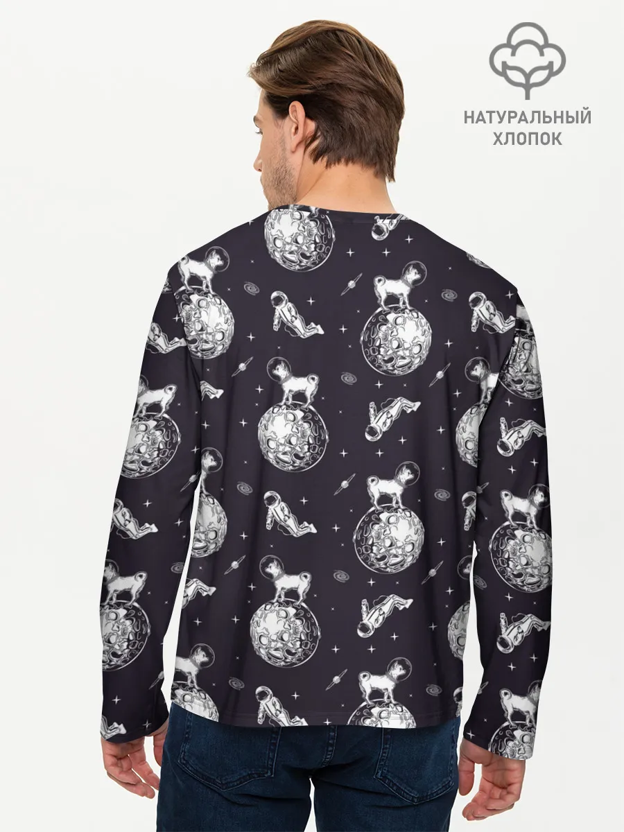 Мужской лонгслив базовый / Собаки - астронавты