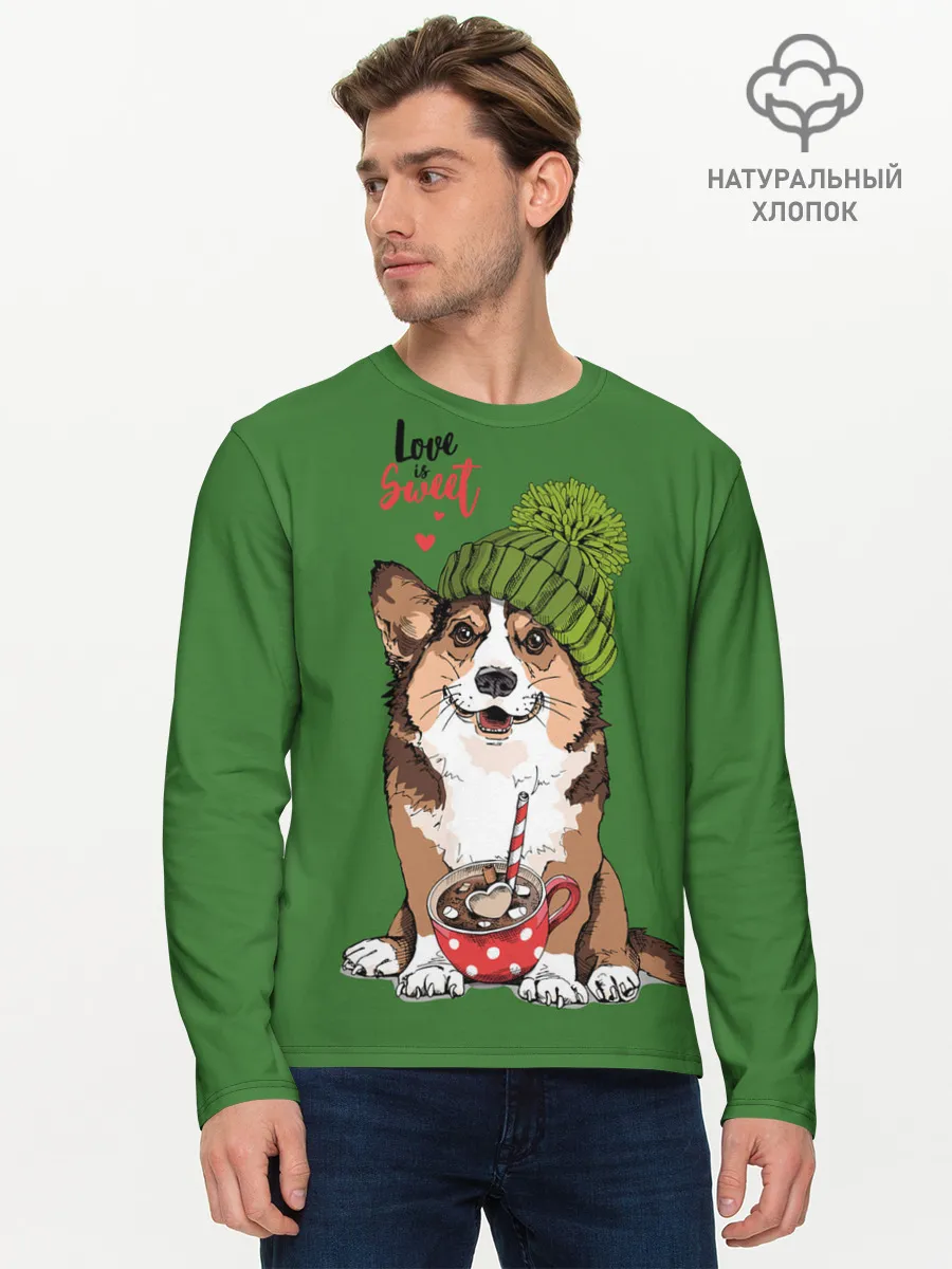 Мужской лонгслив базовый / Love is sweet