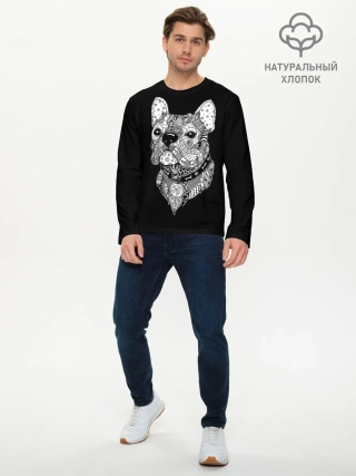 Мужской лонгслив базовый / Бульдог