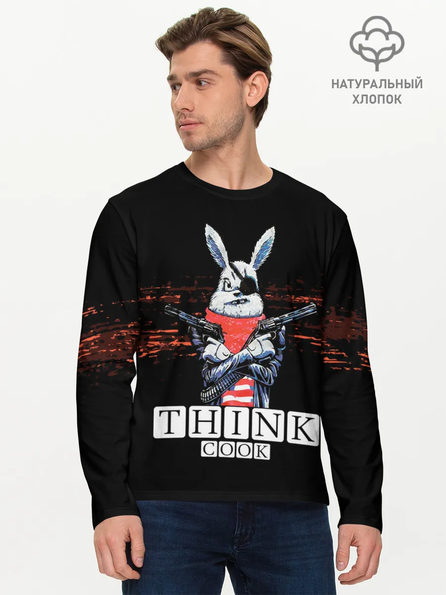 Мужской лонгслив базовый / Кролик с Пистолетами: Измайлов