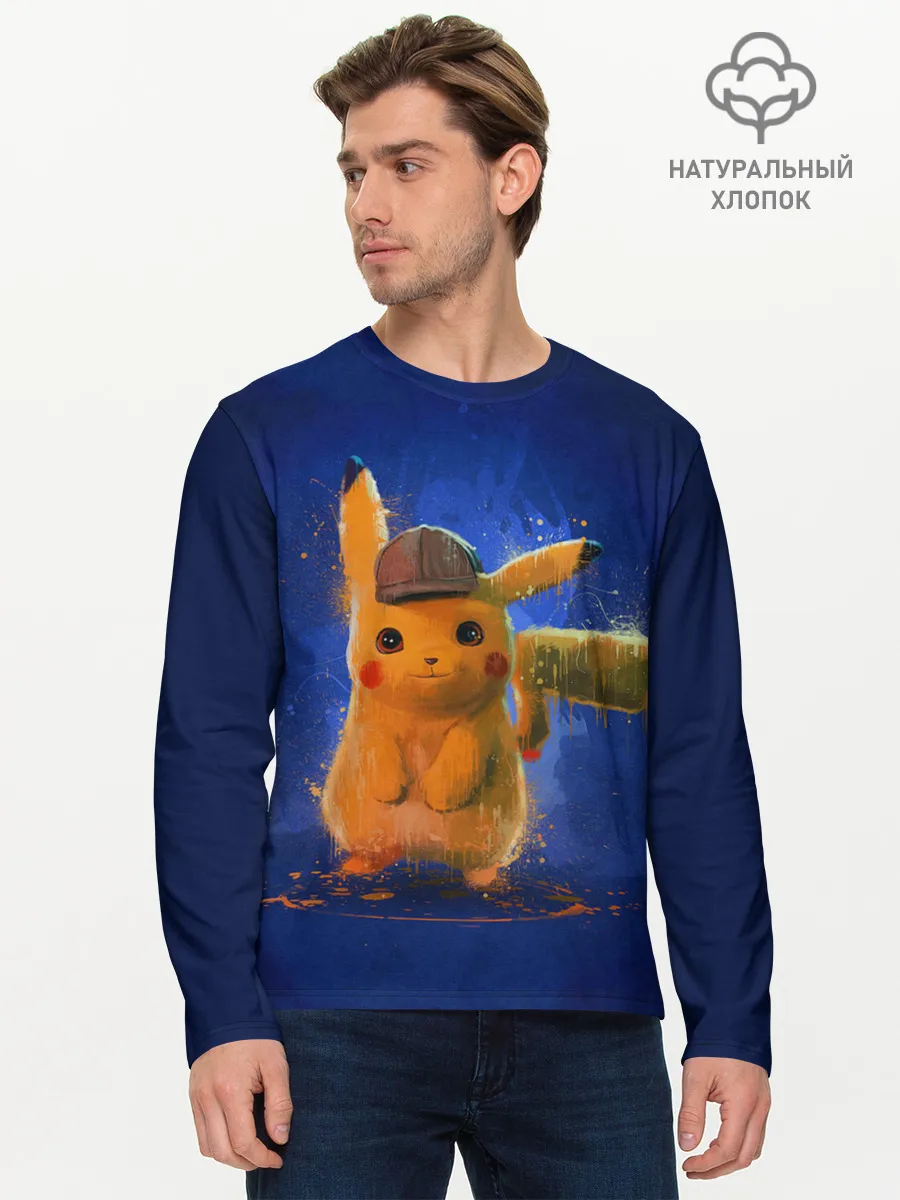 Мужской лонгслив базовый / Pikachu Pika Pika