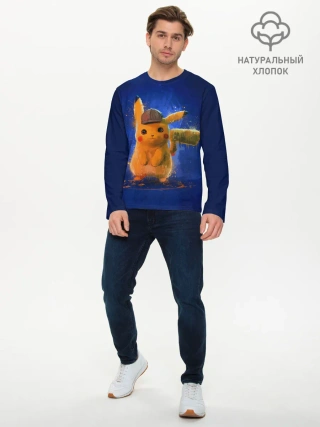 Мужской лонгслив базовый / Pikachu Pika Pika