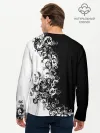 Мужской лонгслив базовый / Черно-белый узор.