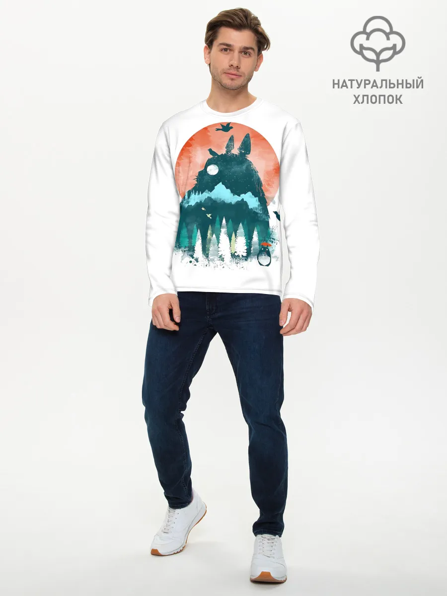 Мужской лонгслив базовый / Силуэт Тоторо