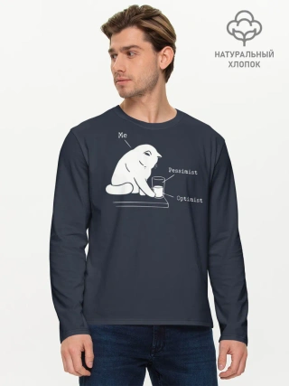 Мужской лонгслив базовый / Кот хулиган