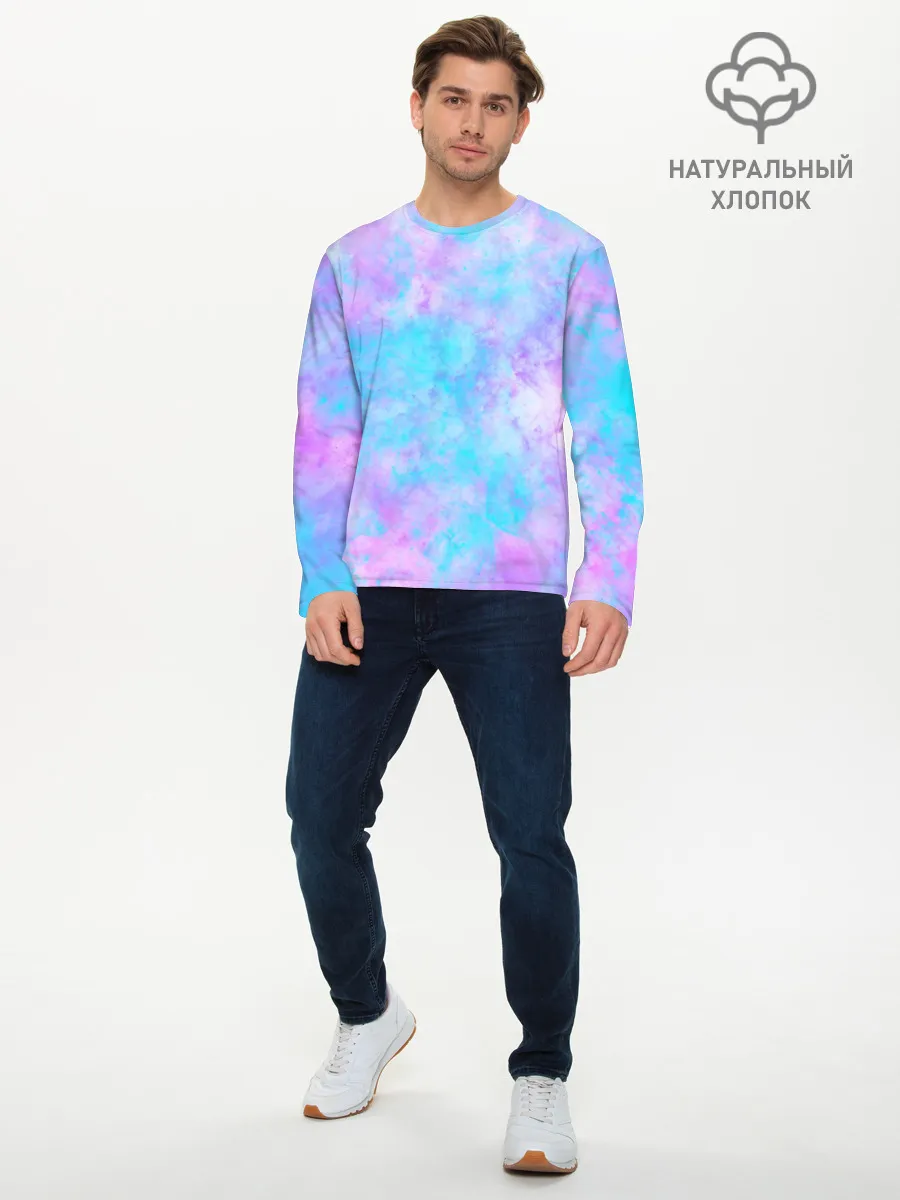 Мужской лонгслив базовый / Мрамор Tie Dye