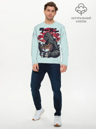 Мужской лонгслив базовый / Blue Godzilla