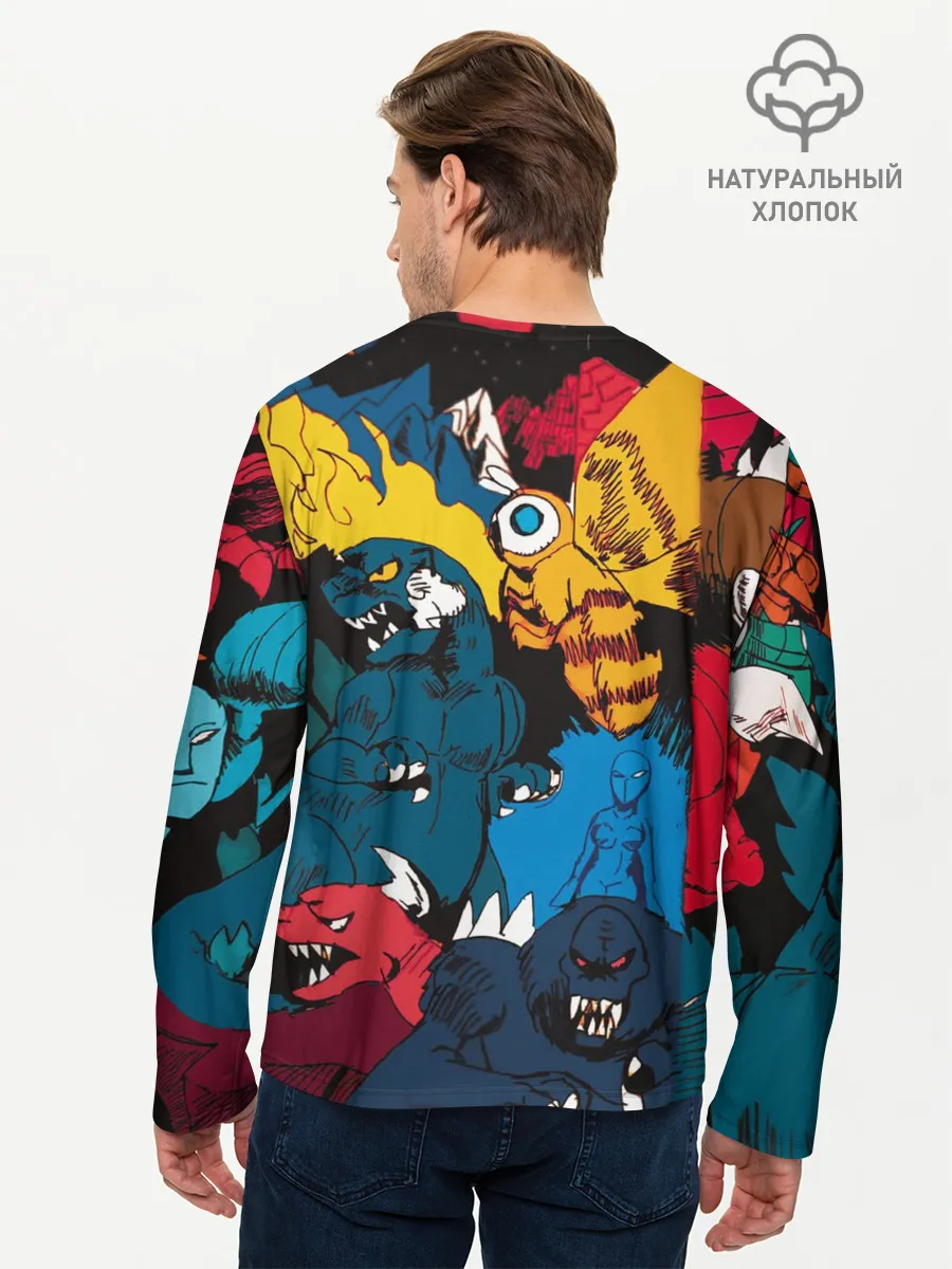 Мужской лонгслив базовый / Годзилла