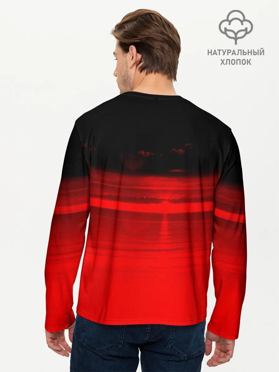 Мужской лонгслив базовый / Красный океан