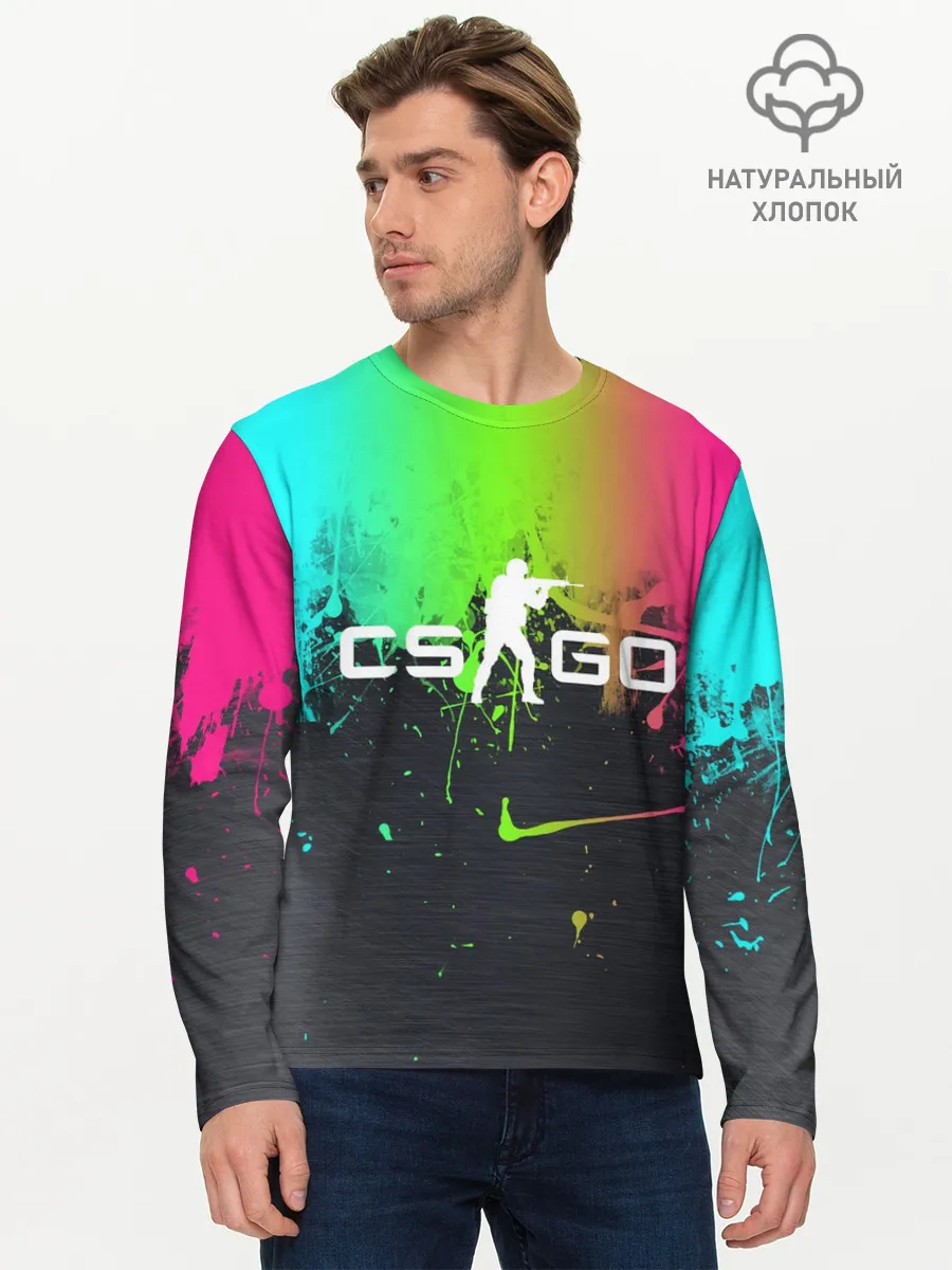 Мужской лонгслив базовый / Фосфор CS:Go