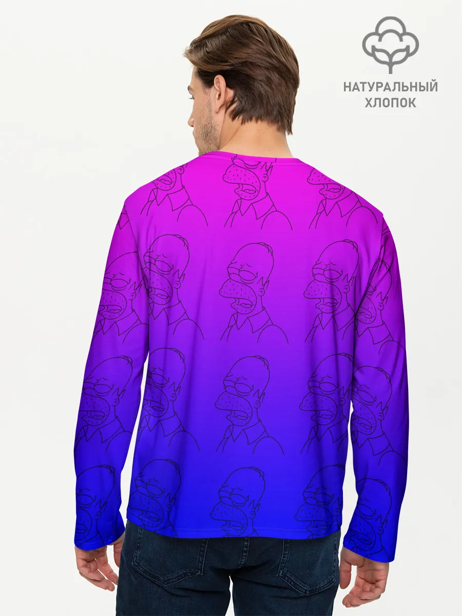 Мужской лонгслив базовый / Уставший Гомер