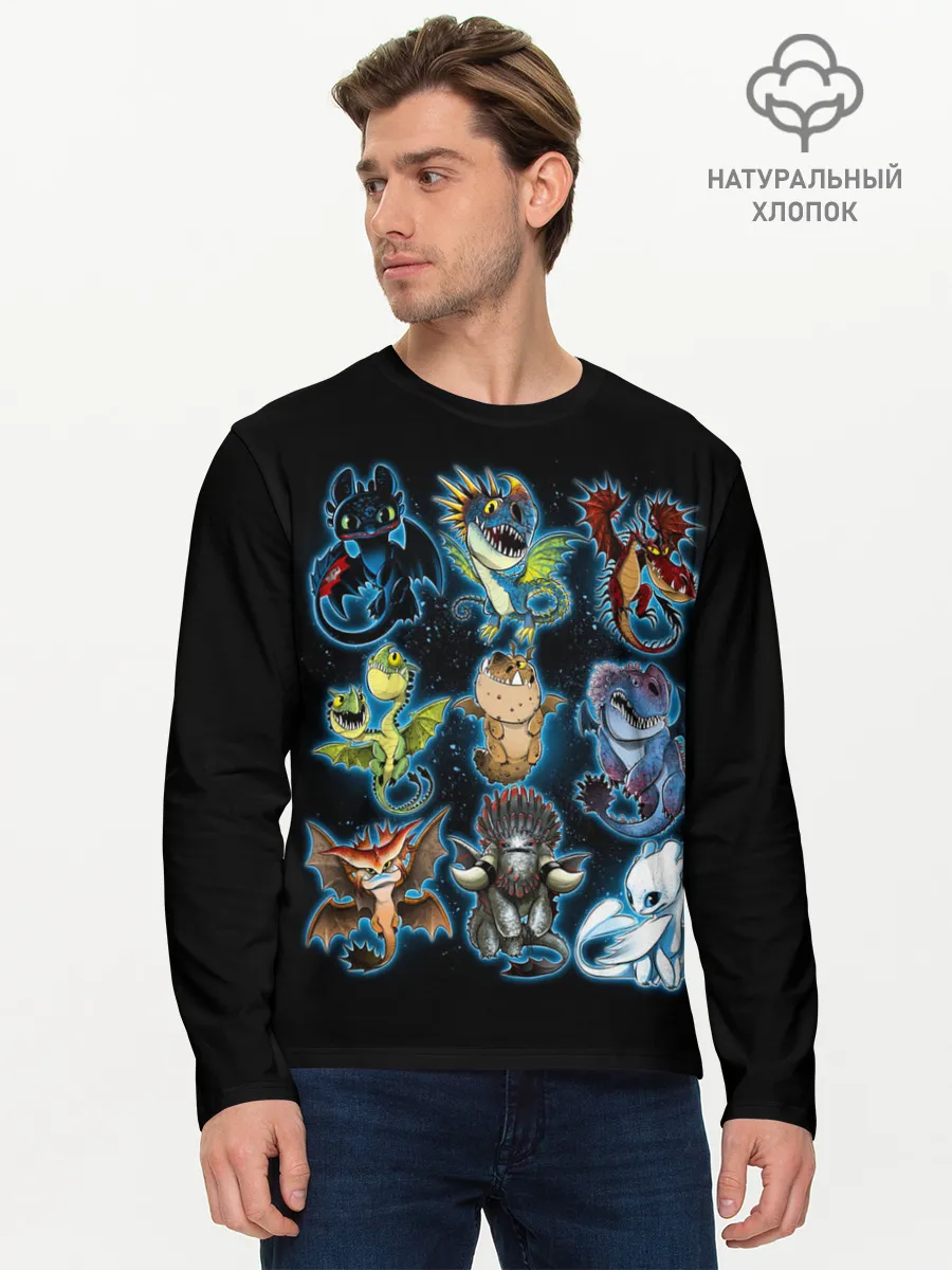 Мужской лонгслив базовый / Как приручить дракона