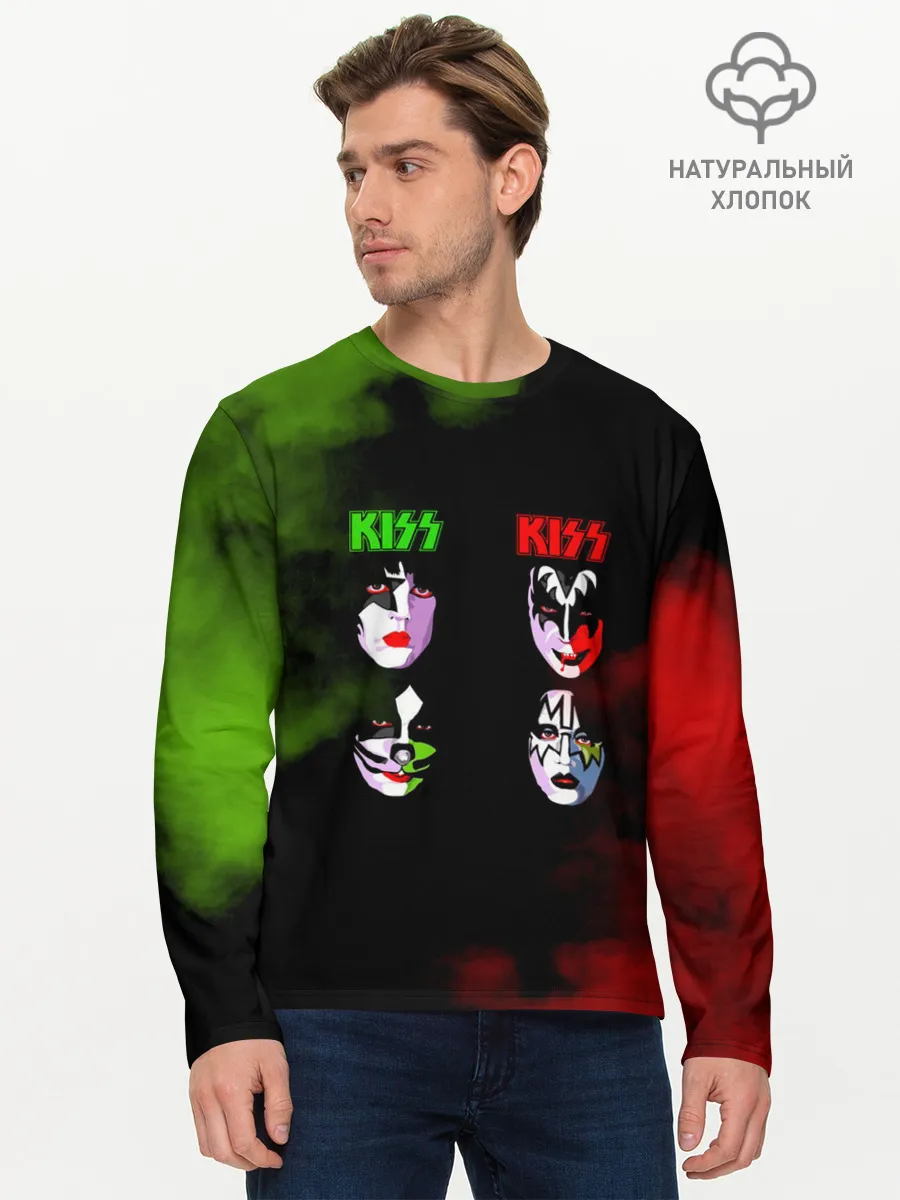Мужской лонгслив базовый / Kiss