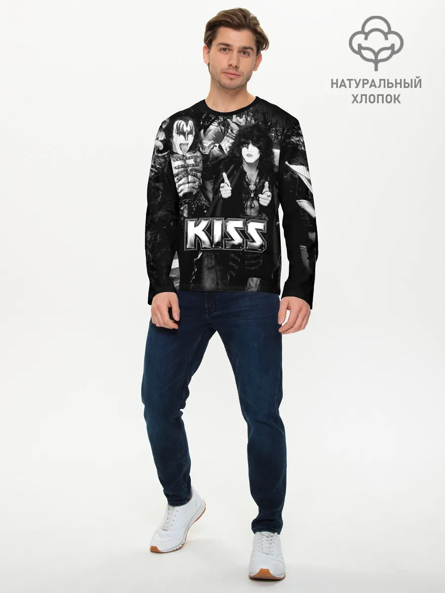 Мужской лонгслив базовый / Kiss