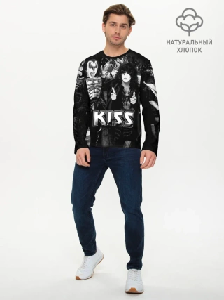 Мужской лонгслив базовый / Kiss