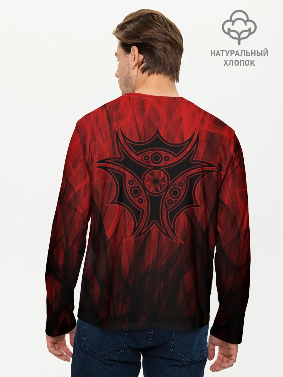 Мужской лонгслив базовый / Red-n-black okto