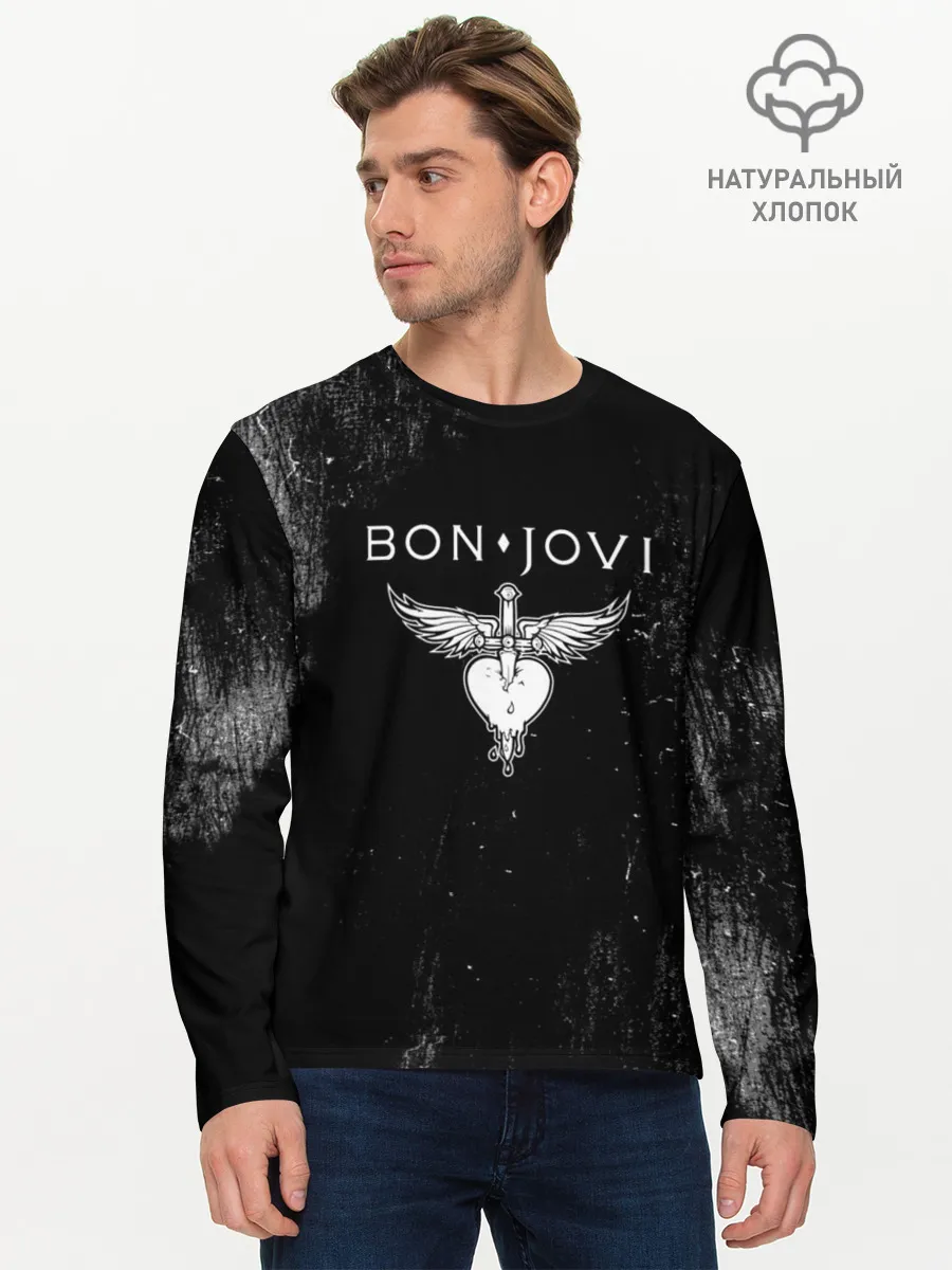 Мужской лонгслив базовый / Bon Jovi