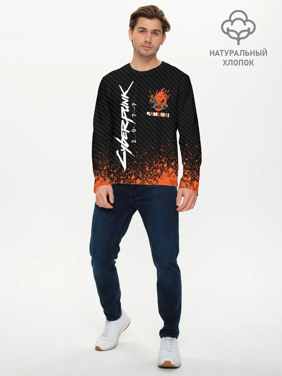 Мужской лонгслив базовый / Cyberpunk 2077