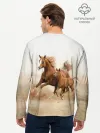 Мужской лонгслив базовый / Лошадь с жеребенком