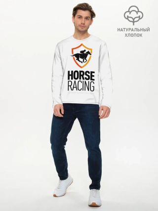 Мужской лонгслив базовый / Horse racing