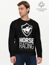 Мужской лонгслив базовый / Horse racing