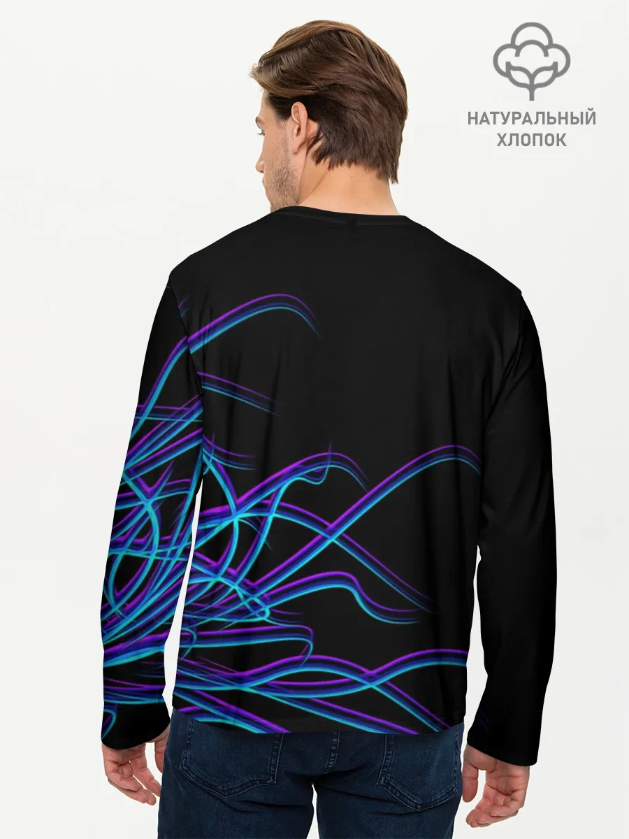 Мужской лонгслив базовый / Неоновые Щупальцы