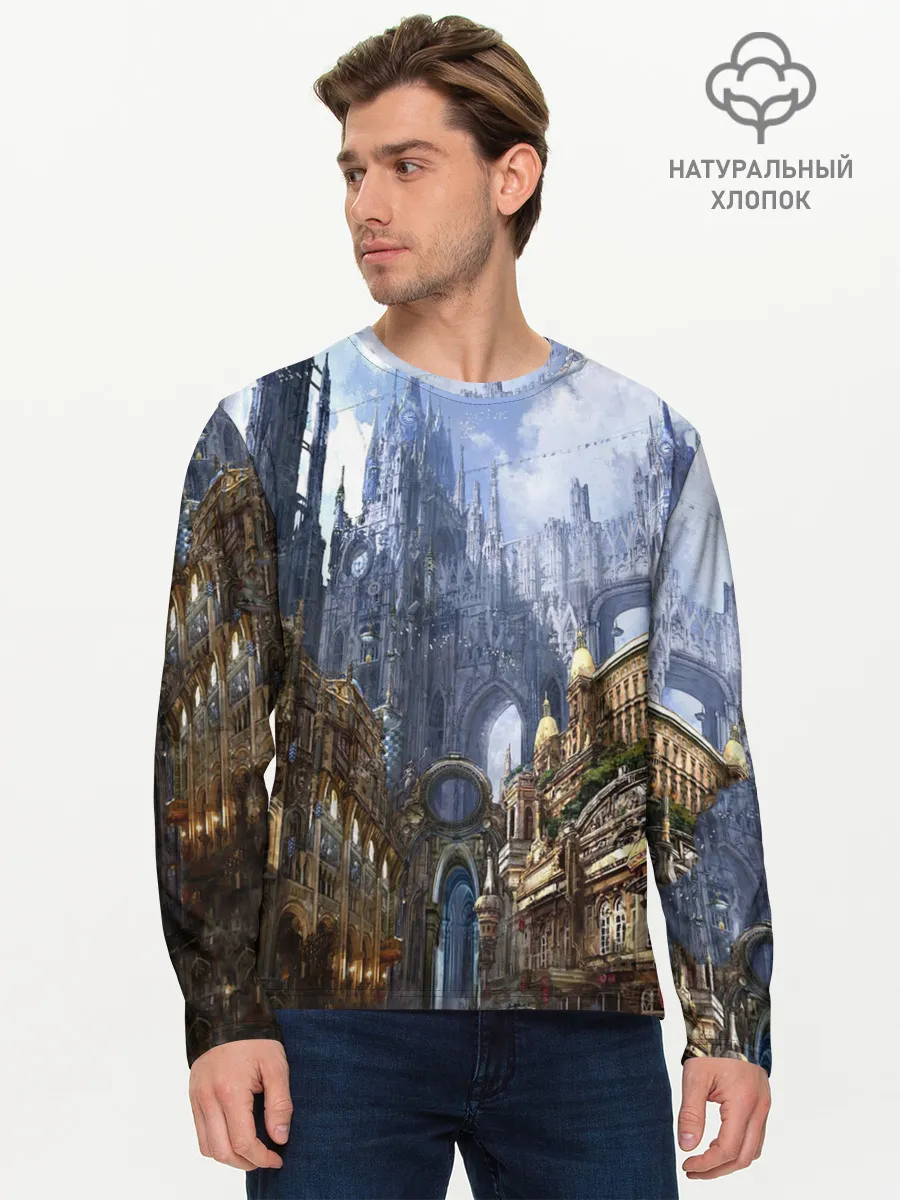 Мужской лонгслив базовый / Древний город