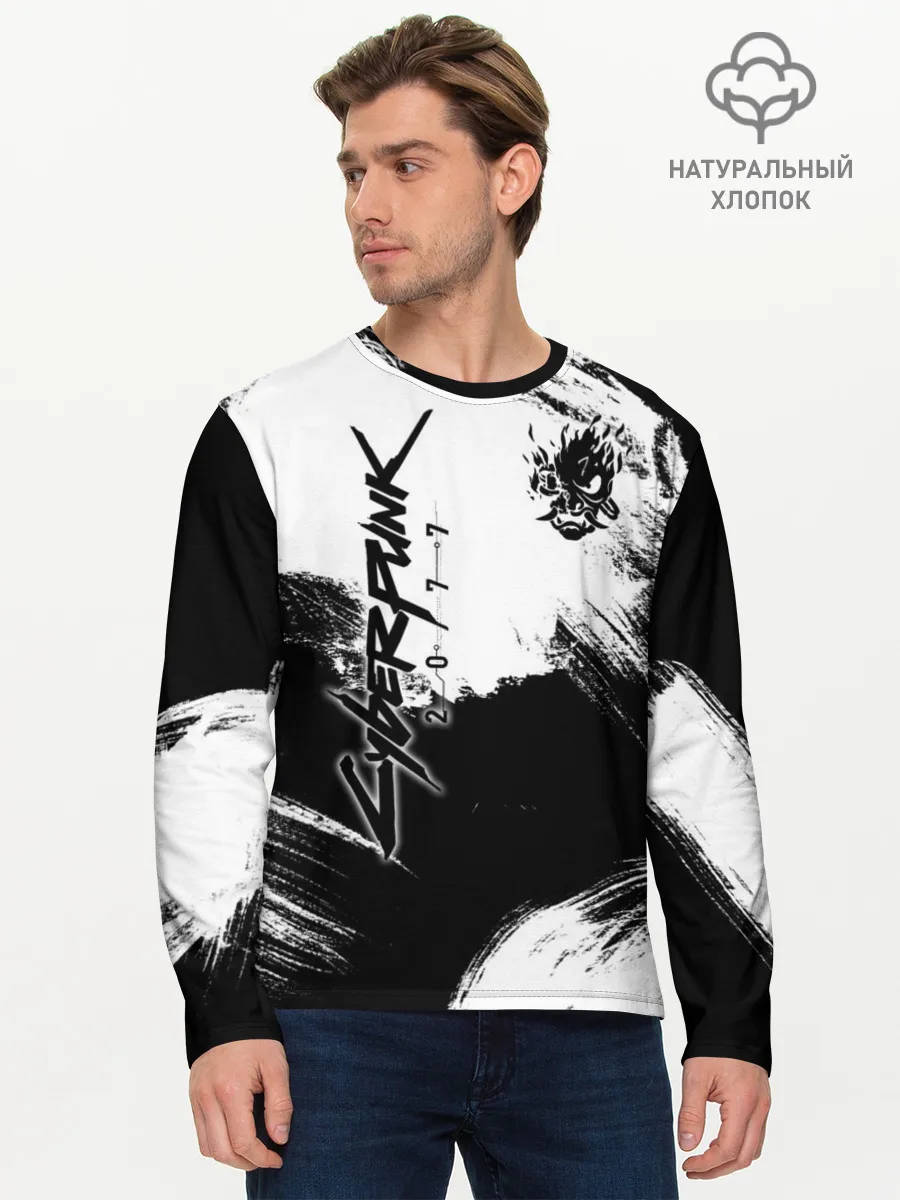 Мужской лонгслив базовый / Cyberpunk 2077