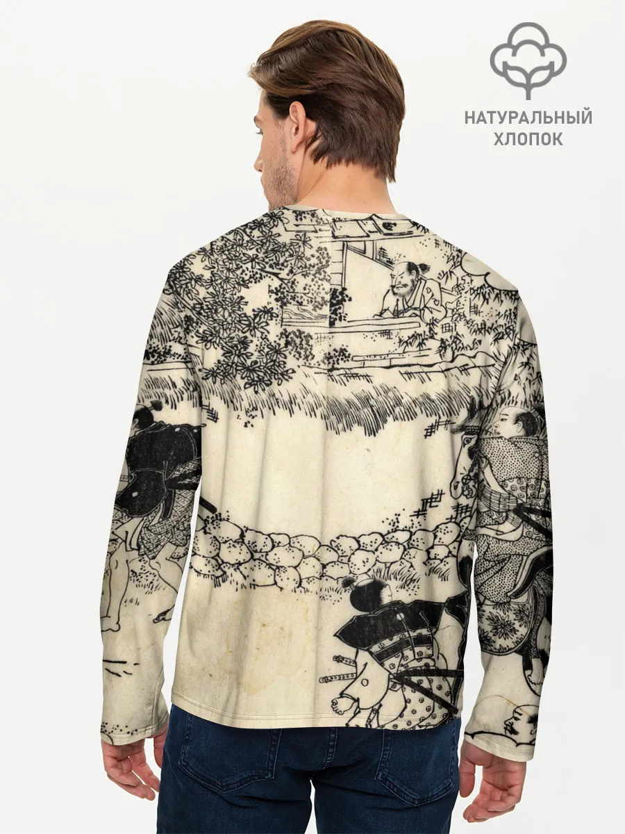 Мужской лонгслив базовый / Японская гравюра