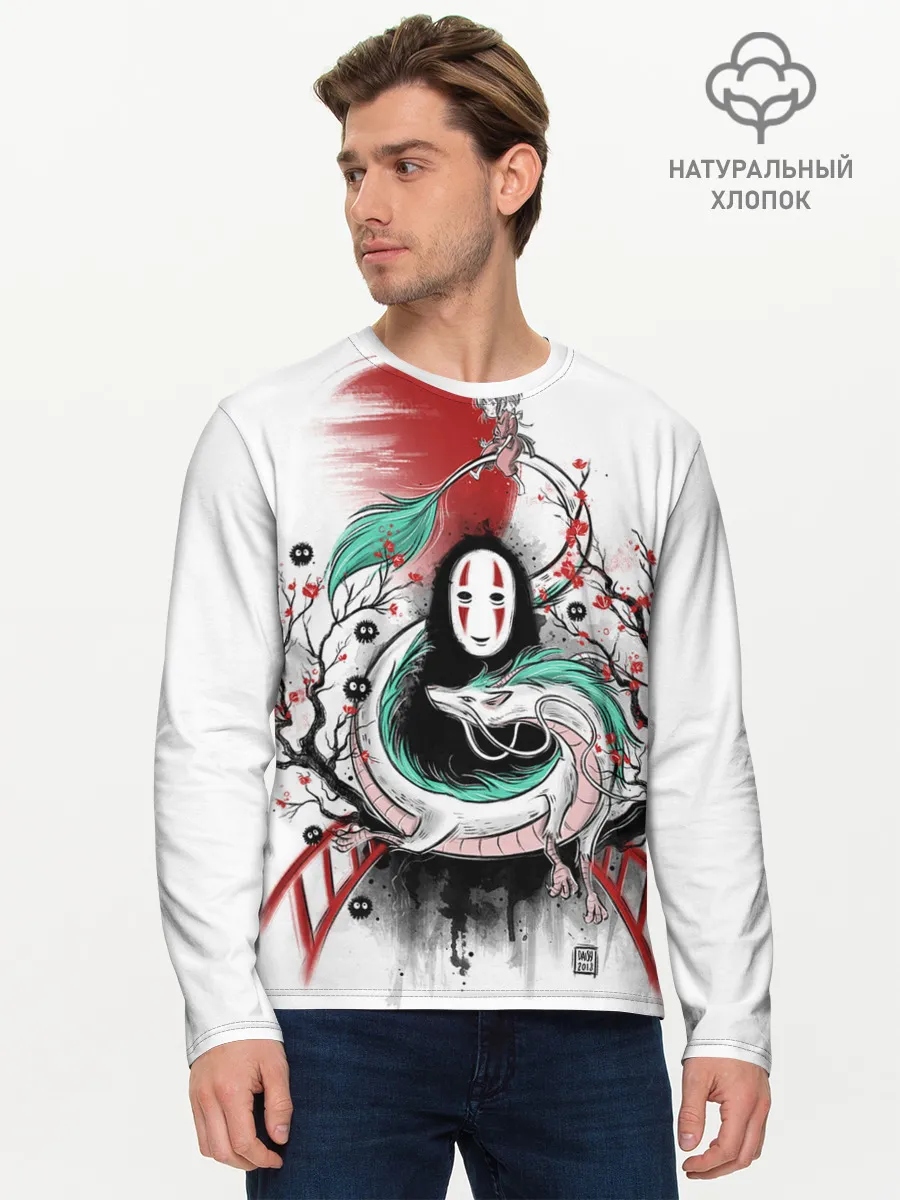 Мужской лонгслив базовый / Хаку обвивает Каонаси