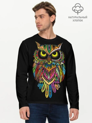 Мужской лонгслив базовый / Сова