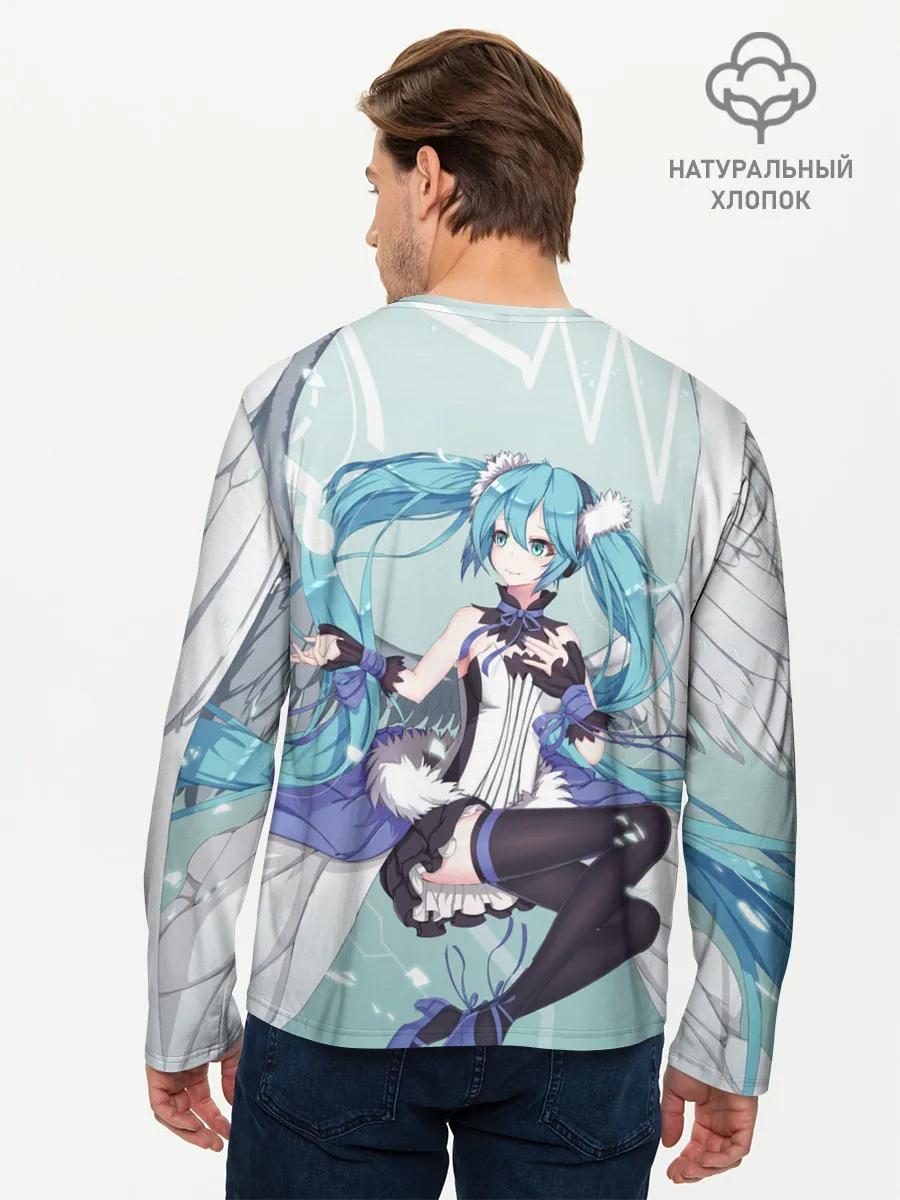 Мужской лонгслив базовый / Хацуне Мику с крыльями