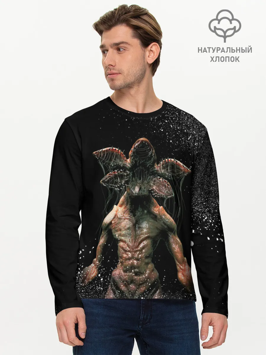 Мужской лонгслив базовый / Stranger Things - Demogorgon